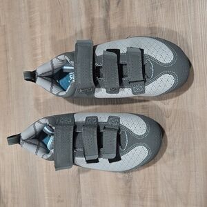 Gray Bike Shoes with Velcro Straps